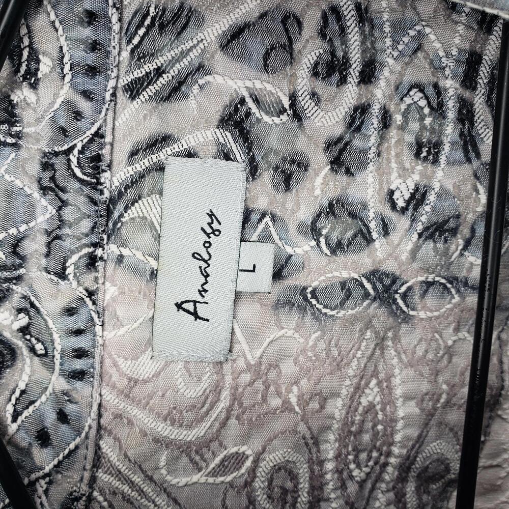 Analogy Women's Sz L Patterned Embroidered Statement Denim Jacket(1704) - Picture 7 of 8